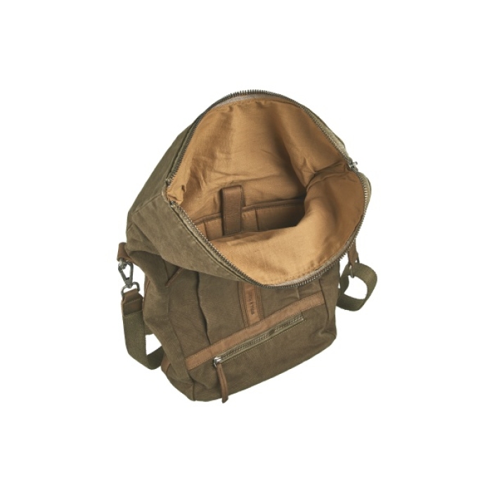 ROLLTOP BACKPACK LARGE GREEN CANVAS
